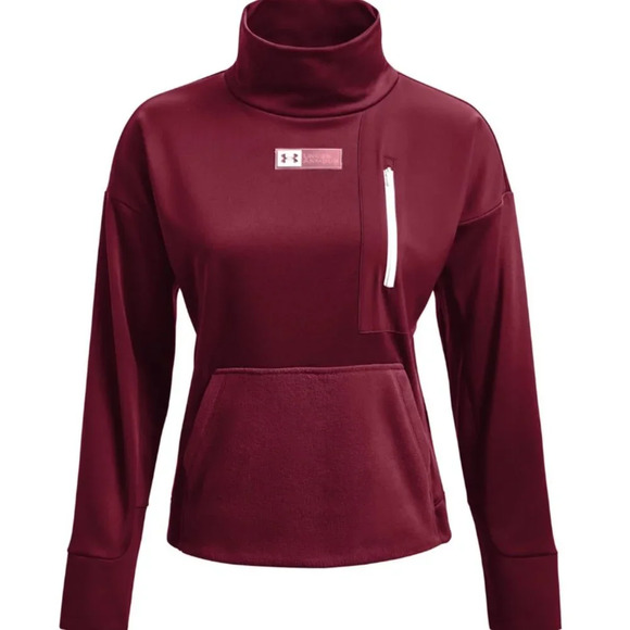 Under Armour Sweaters - Under Armour -  Womens Armour Mxed Media Mock Neck T-Shirt Sweatshirt Size XL